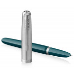Parker 51 Fountain Pen - Teal Blue Resin Chrome Trim - Picture 2