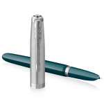 Parker 51 Fountain Pen - Teal Blue Resin Chrome Trim - Picture 2