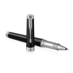 Parker Premier Rollerball Pen - Black Lacquer Chrome Trim - Picture 2