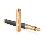 Parker Premier Fountain Pen - Storm Grey Gold Trim - Picture 2