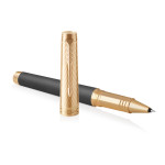 Parker Premier Rollerball Pen - Storm Grey Gold Trim - Picture 2