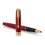 Parker Sonnet Rollerball Pen - Red Satin Gold Trim - Picture 2