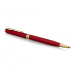 Parker Sonnet Slim Ballpoint Pen - Red Satin Gold Trim - Picture 1