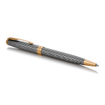 Parker Sonnet Ballpoint Pen - Chiselled Silver Gold Trim - Picture 1