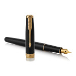 Parker Sonnet Fountain Pen - Black Lacquer Gold Trim - Picture 2