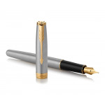 Parker Sonnet Fountain Pen - Stainless Steel Gold Trim - Picture 2