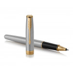 Parker Sonnet Rollerball Pen - Stainless Steel Gold Trim - Picture 2