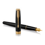 Parker Sonnet Fountain Pen - Matte Black Gold Trim - Picture 2