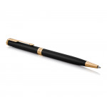 Parker Sonnet Slim Ballpoint Pen - Matte Black Gold Trim - Picture 1