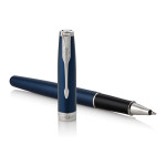 Parker Sonnet Rollerball Pen - Blue Lacquer Chrome Trim - Picture 2