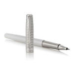 Parker Sonnet Rollerball Pen - Metal Pearl Lacquer Chrome Trim - Picture 2