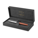 Parker Sonnet Essentials Rollerball Pen - Matte Orange & Sandblasted Steel - Picture 2