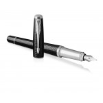 Parker Urban Premium Fountain Pen - Metallic Ebony Chrome Trim - Picture 2