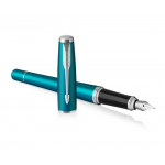 Parker Urban Fountain Pen - Vibrant Blue Chrome Trim - Picture 2