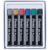 Pentel Arts Oil Pastels - Assorted Metallic Colours (Pack of 6) - Picture 1