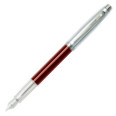 Sheaffer 100 Fountain & Ballpoint Pen Set - Translucent Red Brushed Chrome - Picture 1