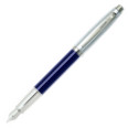 Sheaffer 100 Fountain & Ballpoint Pen Set - Translucent Blue Brushed Chrome - Picture 1