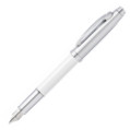 Sheaffer 100 Fountain Pen - White Lacquer Brushed Chrome - Picture 1
