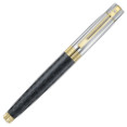 Sheaffer 300 Fountain Pen - Engraved Matte Black and Chrome with Gold Trim - Picture 1
