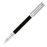 S.T. Dupont D-Initial Fountain Pen - Duotone Black & Chrome - Picture 2