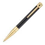 S.T. Dupont D-Initial Ballpoint Pen - Black Lacquer Gold Trim - Picture 1