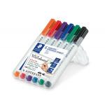 Staedtler Lumocolor Compact Whiteboard Markers - Bullet Tip - Assorted Colours (Pack of 6) - Picture 1