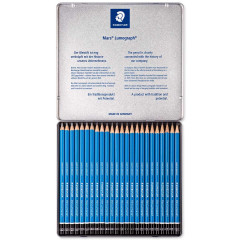 Staedtler Mars Lumograph Pencils - Assorted Grades (Tin of 24) - Picture 1