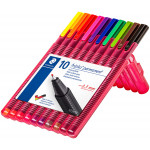 Staedtler Triplus Permanent Fineliner Pens - Assorted Colours (Wallet of 10) - Picture 1