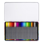Staedtler Triplus Fineliner Pens - Assorted Colours (Tin of 30) - Picture 1