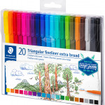 Staedtler Triplus Fineliner Pens - Extra Broad - Assorted Colours (Pack of 20) - Picture 1