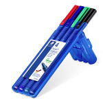 Staedtler Triplus Ballpoint Pen - Extra Broad - Assorted Colours (Wallet of 4) - Picture 1