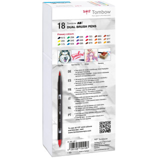 Tombow ABT Dual Brush Pens - Primary Colours (Pack of 18) - Picture 1