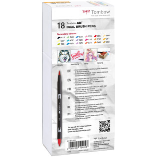 Tombow ABT Dual Brush Pens - Secondary Colours (Pack of 18) - Picture 1