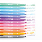 Tombow TwinTone Dual Tip Markers - Pastel Colours (Pack of 12) - Picture 1