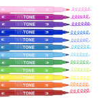 Tombow TwinTone Dual Tip Markers - Rainbow Colours (Pack of 12) - Picture 1