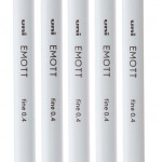 Uni-Ball PEM-SY Emott Fineliner Pens - Retro Colours (Pack of 5) - Picture 1