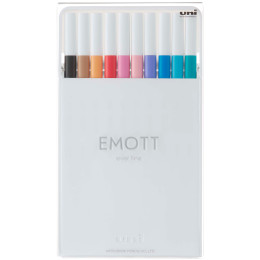 Uni-Ball PEM-SY Emott Fineliner Pens - Set No.2 (Pack of 10) - Picture 1