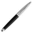 Waterman Carene Ballpoint Pen - Black Leather Chrome Trim - Picture 1