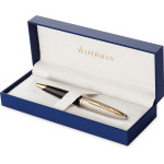 Waterman Carene Ballpoint Pen - Deluxe Black & Silver Gold Trim - Picture 1