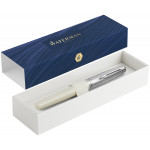 Waterman Embleme Rollerball Pen - Deluxe Ivory Chrome Trim - Picture 2