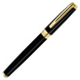 Waterman Exception Rollerball Pen Slim - Black Lacquer Gold Trim - Picture 1