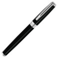 Waterman Exception Rollerball Pen Slim - Black Lacquer Silver Trim - Picture 1