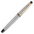 Waterman Expert Fountain Pen - Stainless Steel Gold Trim in Luxury Gift Box with Free Notebook - Picture 3