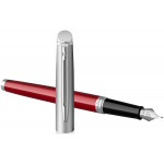 Waterman Hemisphere Essentials Fountain Pen - Matte Red & Sandblasted Steel - Picture 3