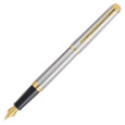 Waterman Hemisphere Fountain & Ballpoint Pen Set - Stainless Steel Gold Trim in Luxury Gift Box - Picture 2