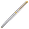 Waterman Hemisphere Rollerball Pen - Stainless Steel Gold Trim in Luxury Gift Box with Free Notebook - Picture 3