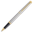 Waterman Hemisphere Rollerball Pen - Stainless Steel Gold Trim in Luxury Gift Box with Free Notebook - Picture 2