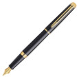 Waterman Hemisphere Fountain & Ballpoint Pen Set - Gloss Black Gold Trim in Luxury Gift Box - Picture 2