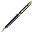 Waterman Hemisphere Ballpoint Pen - Gloss Black Gold Trim in Luxury Gift Box with Free Notebook - Picture 2