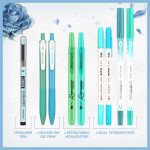 Writech Color Coded Journal Kit - Blue & Green (9 Piece, Pencil Case) - Picture 1